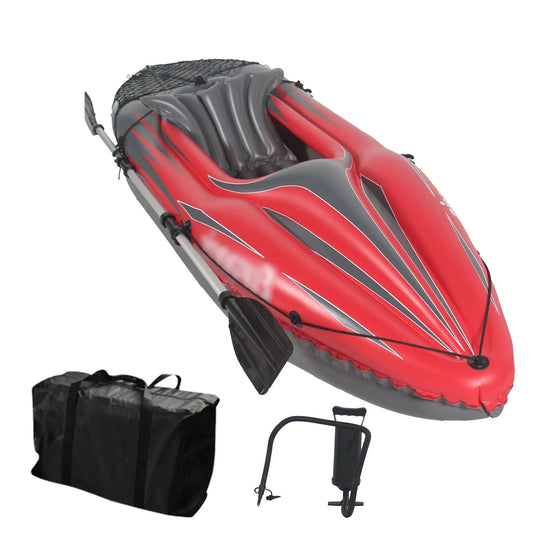 Inflatable Kayak with Paddle & Pump – 1 Person Portable Kayak for Lakes & Rivers