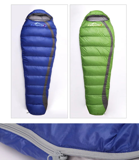 Winter Down Sleeping Bag (0°C to -10°C) – Cold Weather Mummy Sleeping Bag for Camping