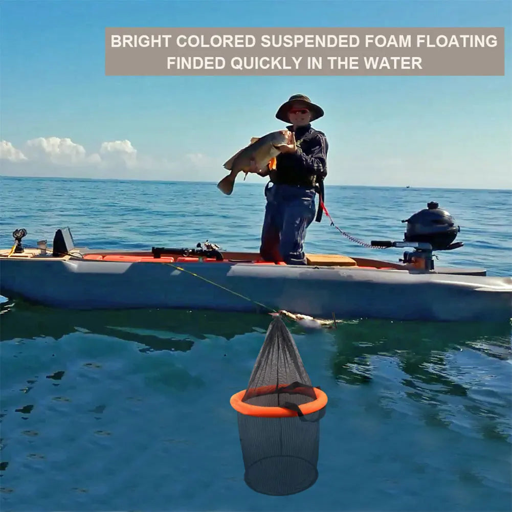 Foldable Floating Mesh Fishing & Bait Storage Basket