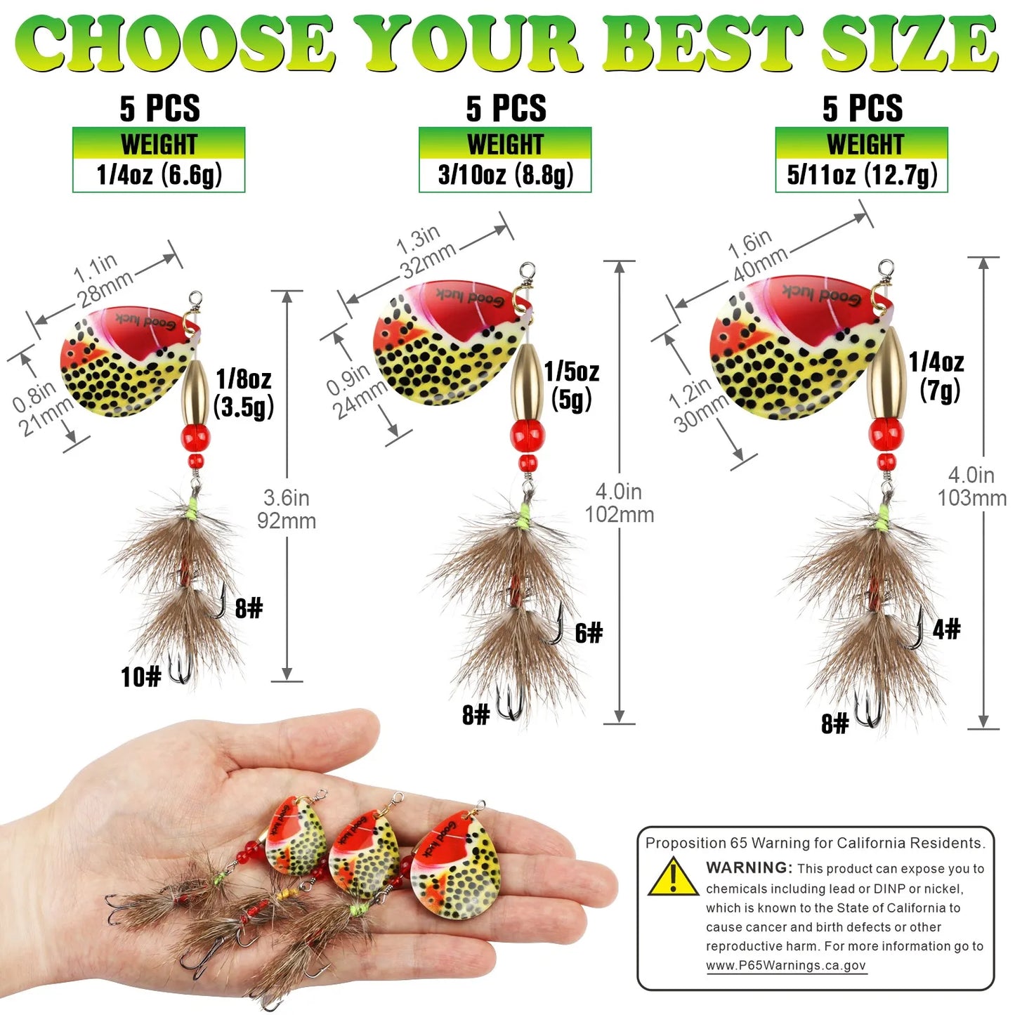 5pcs Spinner Bait Lures