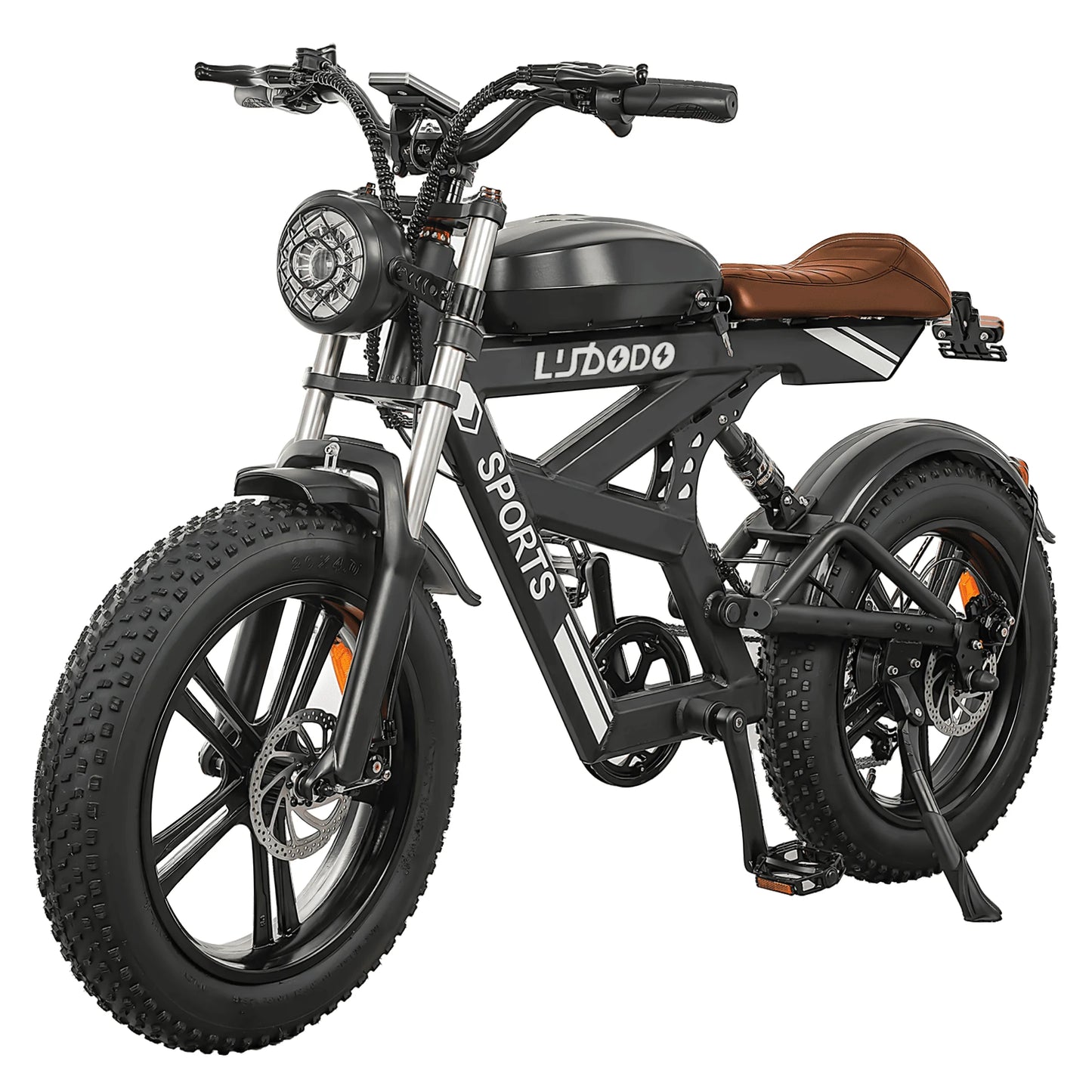 Electric Fat Tire 7-Speed Dirt Bike with 75 mile range for Adults,1500W Peak,35MPH,48V 816Wh Battery,MAX 75Miles Electric Motorcycle,20'' Fat Tire Dirt Bike,7-Speed Bike