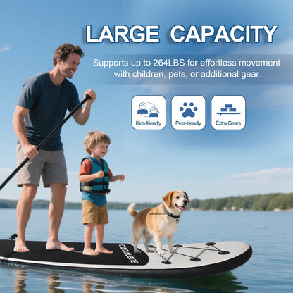 Inflatable Paddle Board 10’ – Stable SUP with Non-Slip Deck & Full Accessory Kit