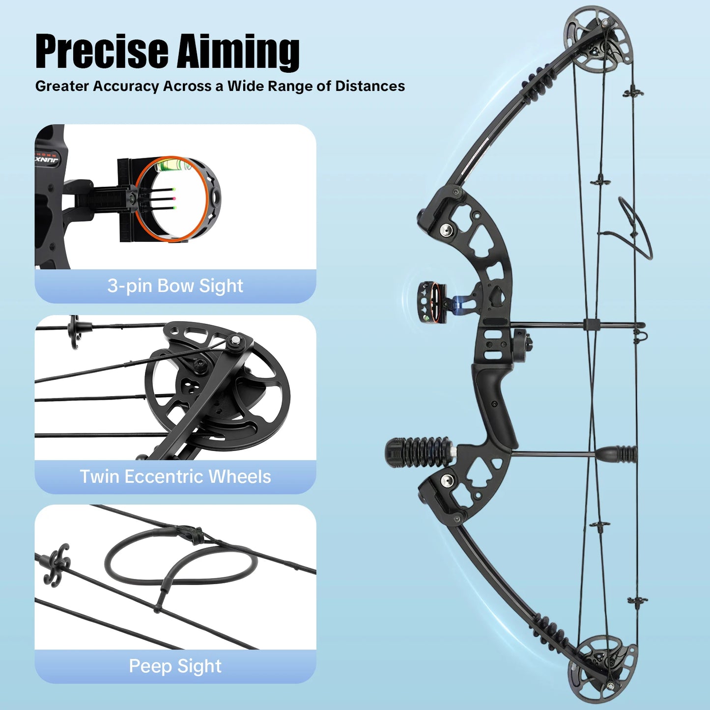 Compound Bow Kit – Adjustable Draw Weight Archery Set for Target Practice & Outdoor Use