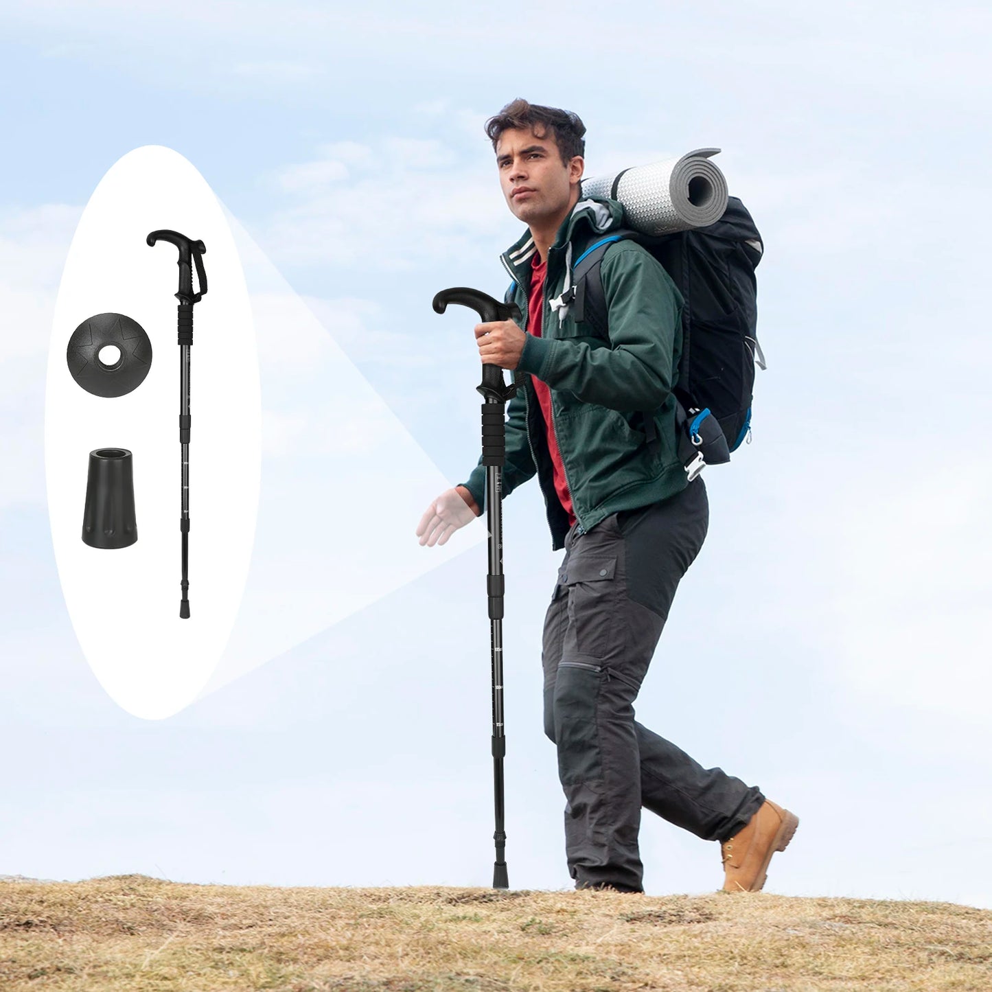 Adjustable Trekking Poles (54–110cm) – Lightweight Aluminum Hiking Sticks for Stability & Support
