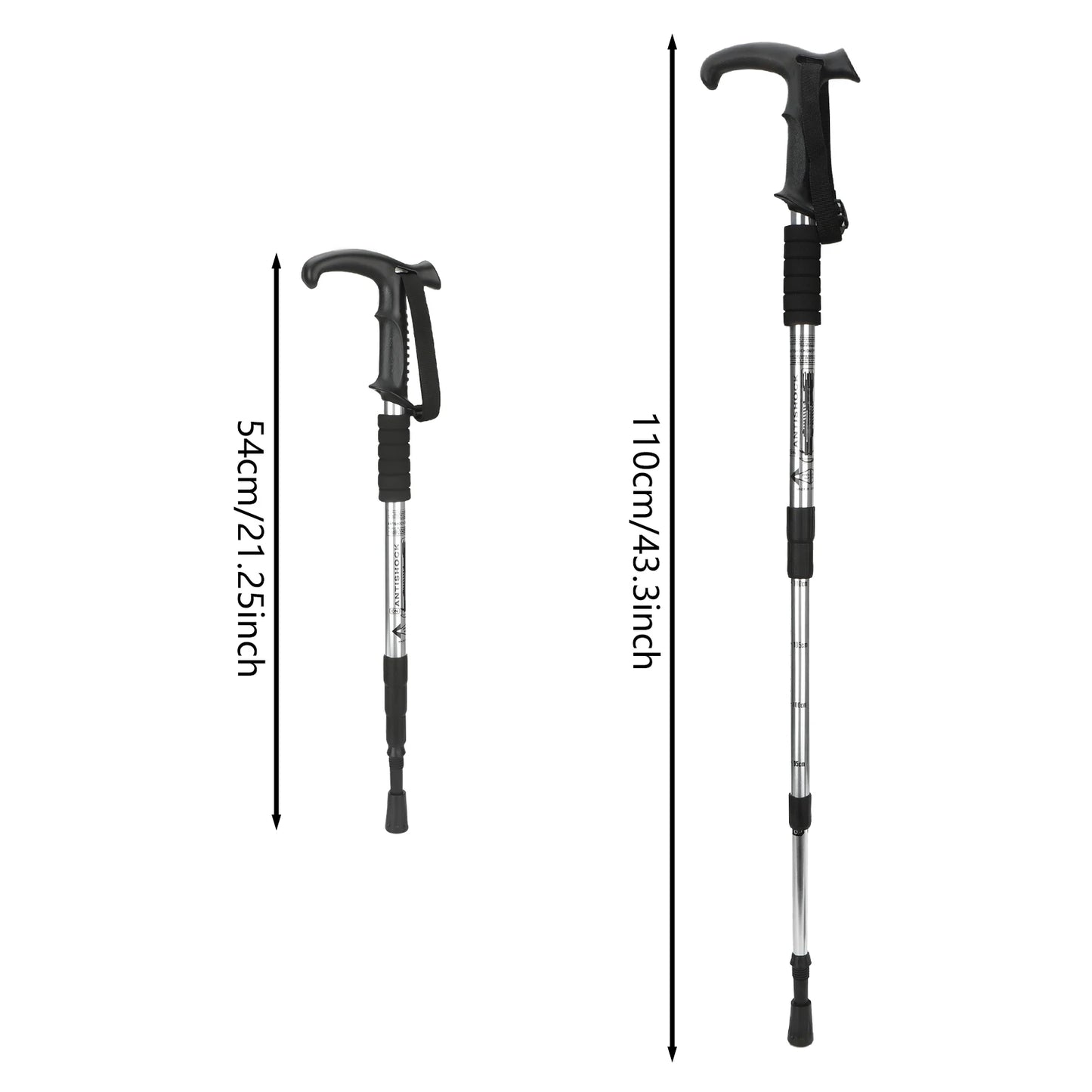 Adjustable Trekking Poles (54–110cm) – Lightweight Aluminum Hiking Sticks for Stability & Support