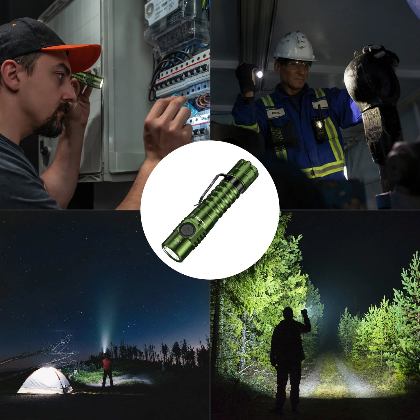 Hiking and Camping High-Output Flashlight w/ Rechargeable Battery