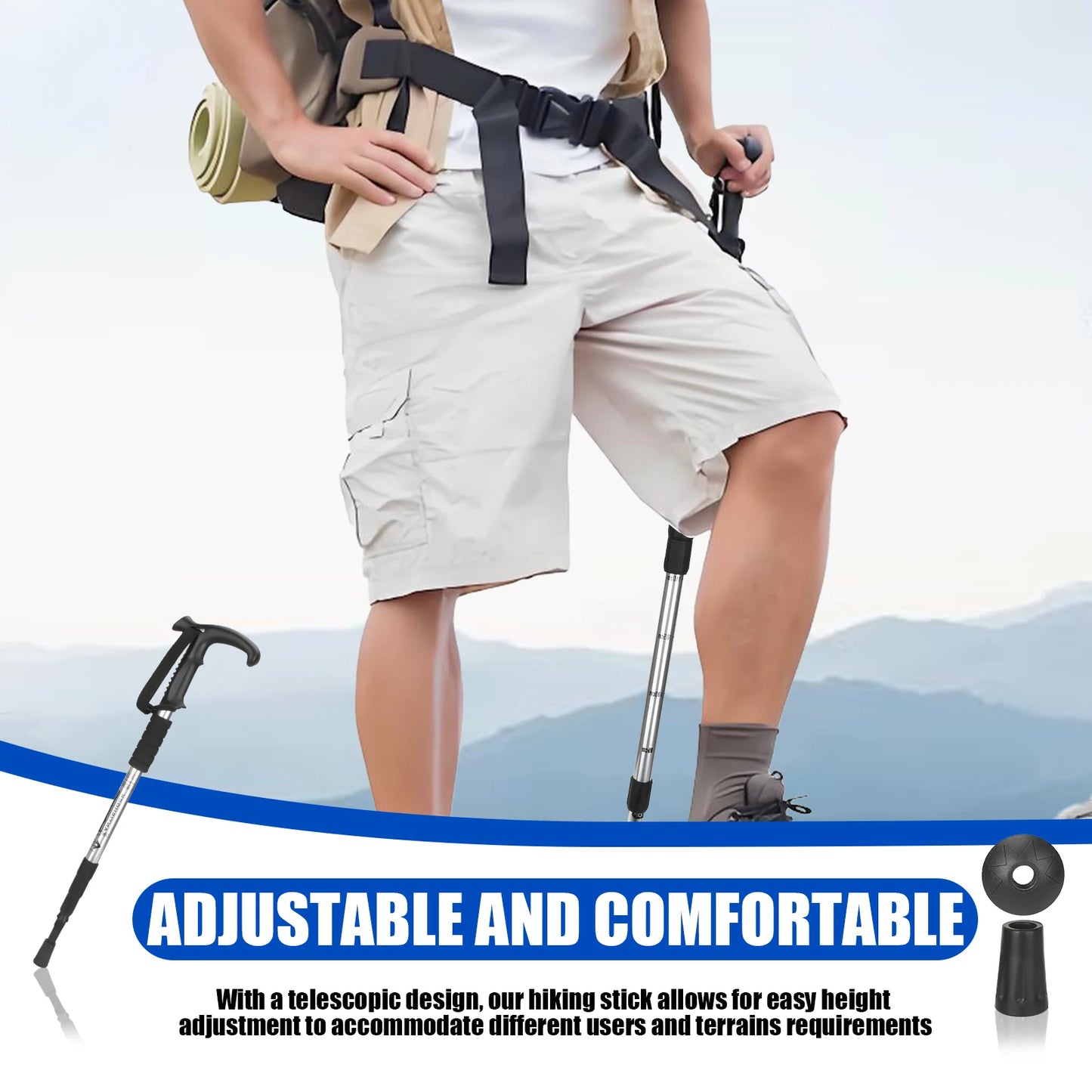 Adjustable Trekking Poles (54–110cm) – Lightweight Aluminum Hiking Sticks for Stability & Support