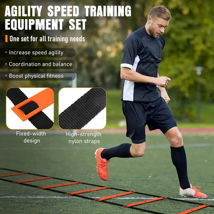Agility Training Set – Ladder, Cones, Hurdles, Jump Rope & Speed Parachute Kit
