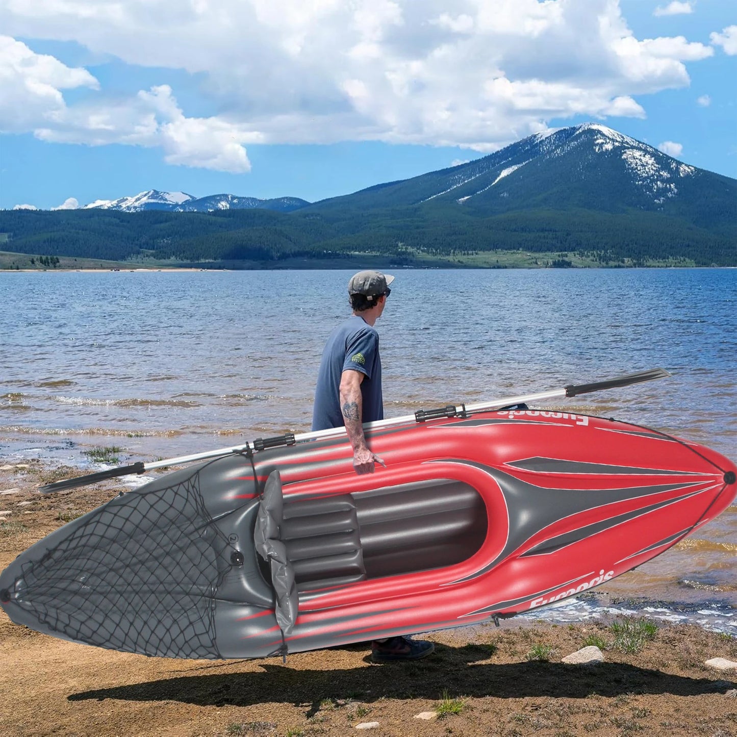 Inflatable Kayak with Paddle & Pump – 1 Person Portable Kayak for Lakes & Rivers