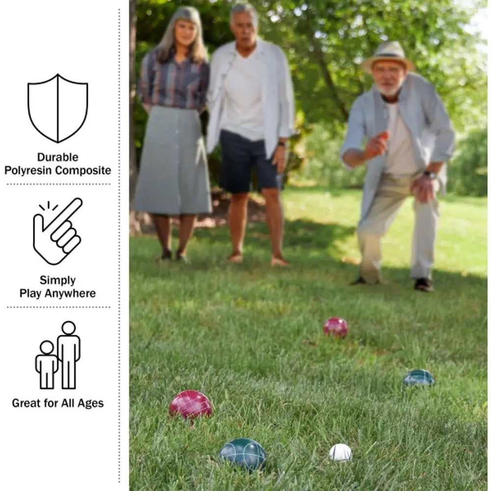 Bocce Ball Set (Regulation Size) – Classic Lawn Game with Carry Case for Backyard & Beach
