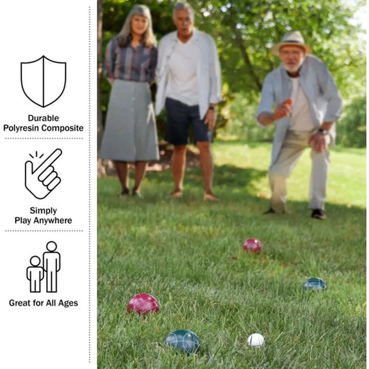Bocce Ball Set (Regulation Size) – Classic Lawn Game with Carry Case for Backyard & Beach