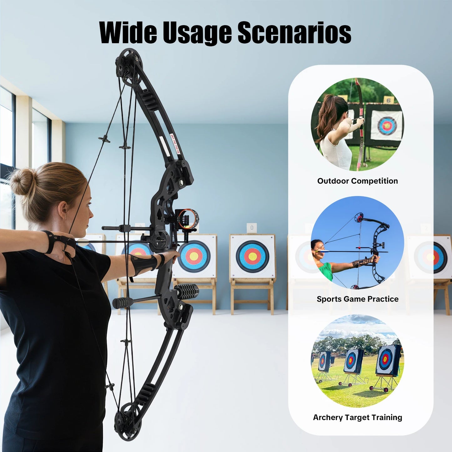 Compound Bow Kit – Adjustable Draw Weight Archery Set for Target Practice & Outdoor Use