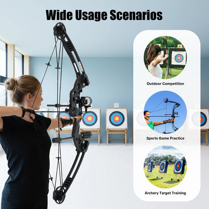 Compound Bow Kit – Adjustable Draw Weight Archery Set for Target Practice & Outdoor Use
