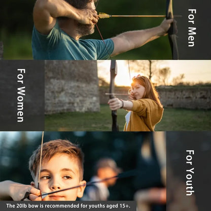 Recurve Bow Set (20lb) – Beginner Archery Kit with Arrows, Target & Accessories