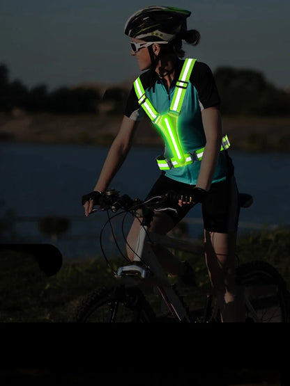 LED High Visibility Running and Cycling Safety Vest with USB Charger