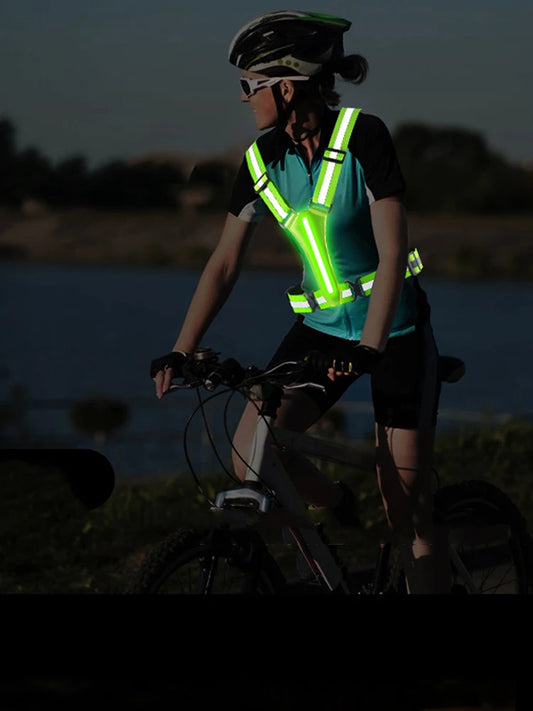 LED High Visibility Running and Cycling Safety Vest with USB Charger