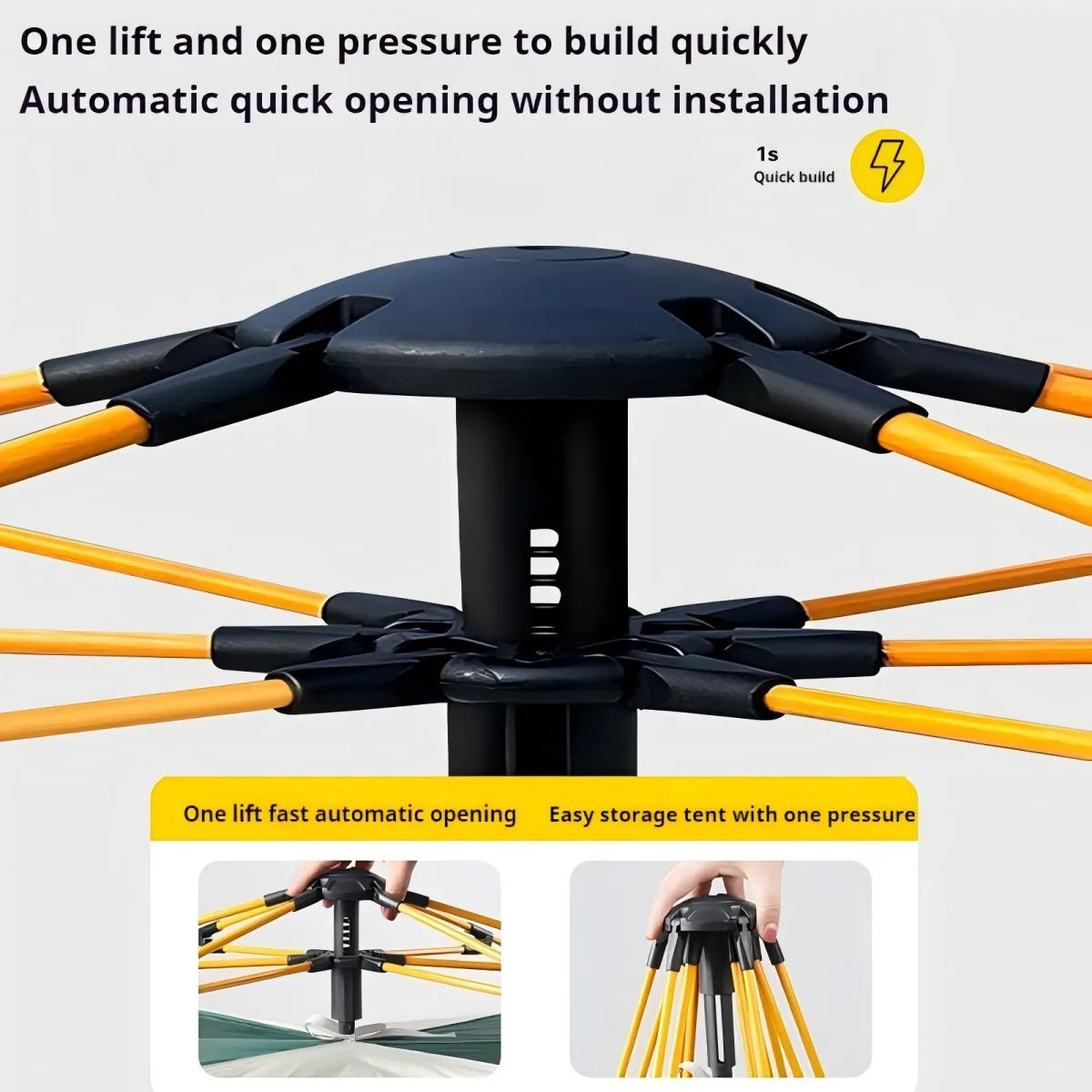 4-Person Pop-Up Camping Tent – Waterproof Automatic Tent with Dual Doors & Windows