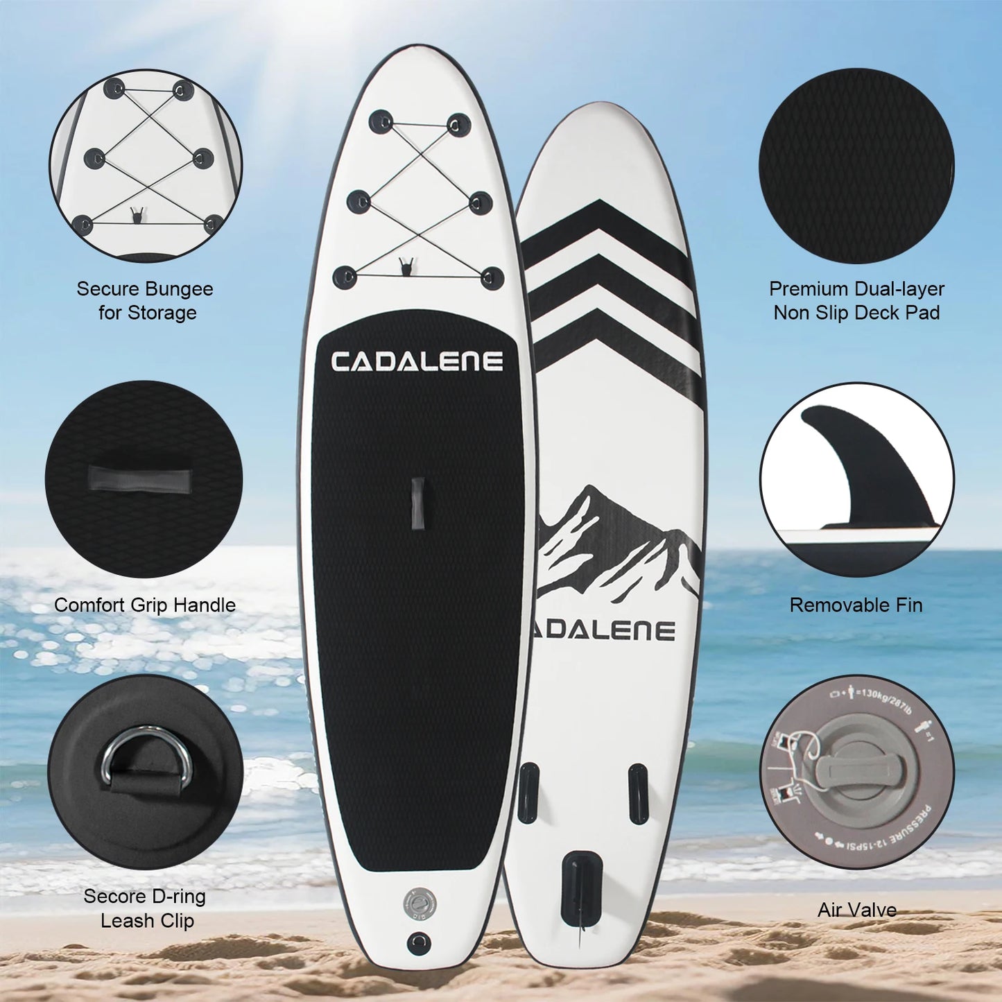 Inflatable Paddle Board 10’ – Stable SUP with Non-Slip Deck & Full Accessory Kit
