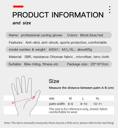 Cycling Gloves - Full Finger BMX Mountain Bike Gloves with Touchscreen Ability