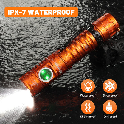 Hiking and Camping High-Output Flashlight w/ Rechargeable Battery