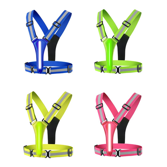 LED High Visibility Running and Cycling Safety Vest with USB Charger