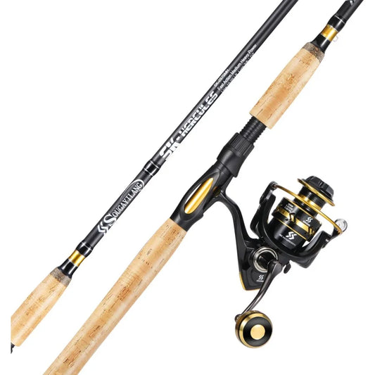 7' 2Piece Spinning Fishing Rod and Reel Combo