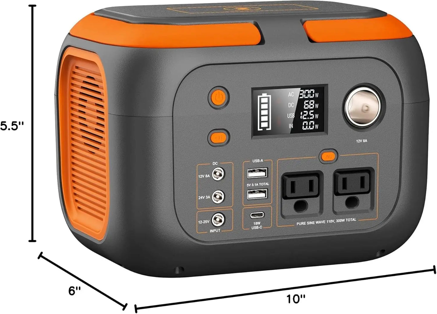 Portable Power Station (120W–600W) – Solar Generator Backup Battery for Camping & Emergency Use