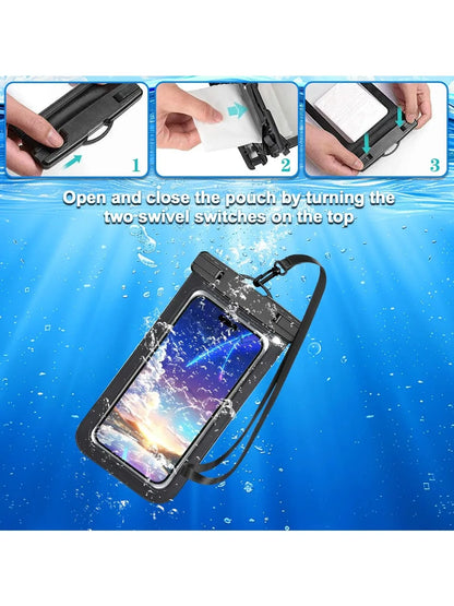 4-Pack Waterproof Phone Pouch – Universal Dry Bag Case for Beach, Swimming & Water Sports