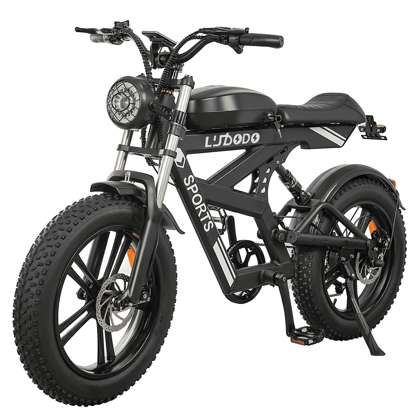 Electric Fat Tire 7-Speed Dirt Bike with 75 mile range for Adults,1500W Peak,35MPH,48V 816Wh Battery,MAX 75Miles Electric Motorcycle,20'' Fat Tire Dirt Bike,7-Speed Bike