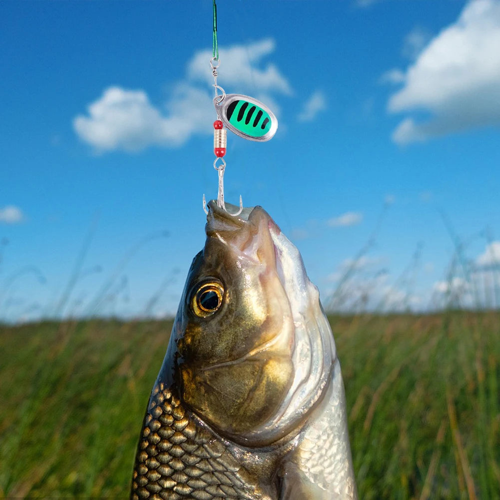 30pcs Metal Spoon Spinner Fishing Lure with Treble Hook