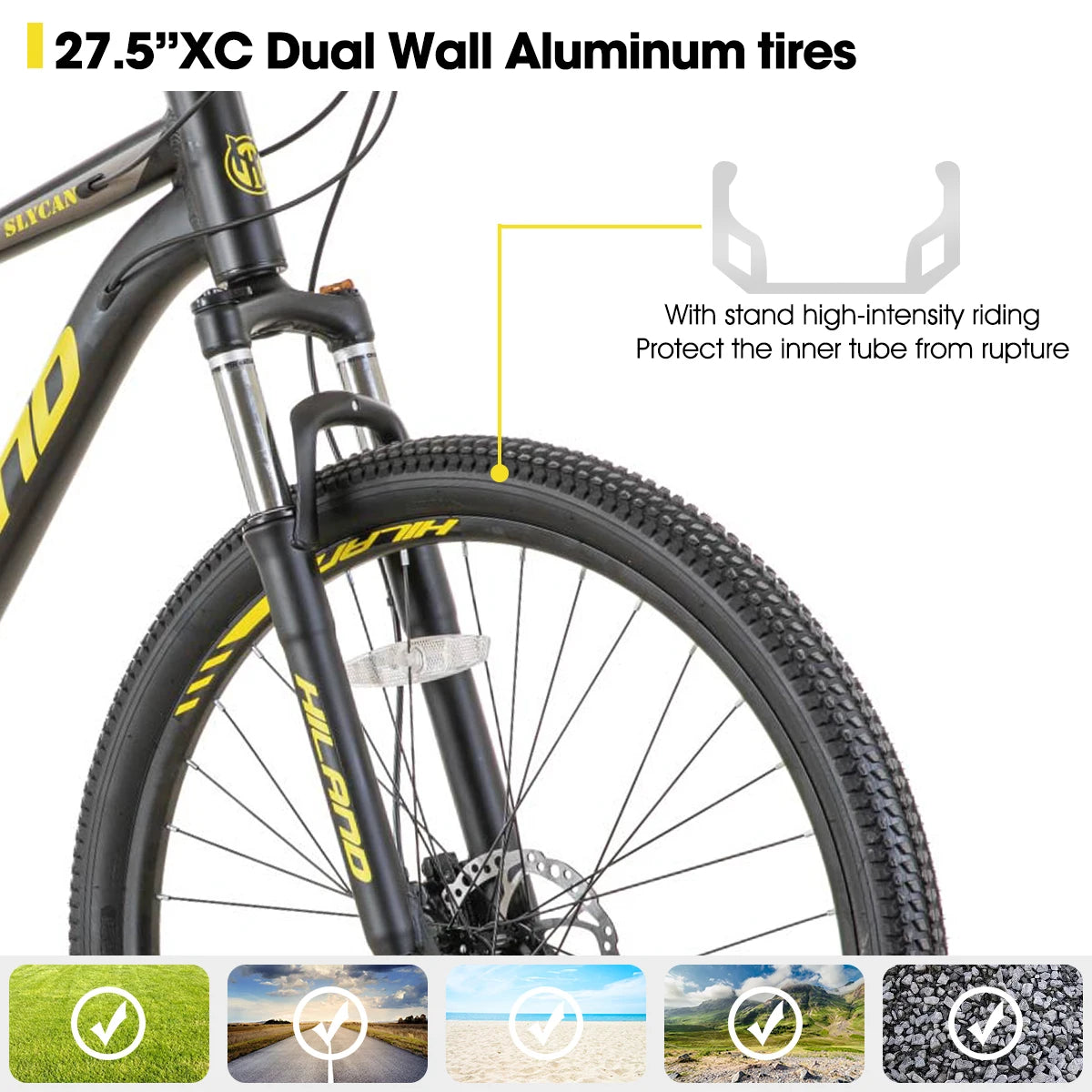 Aluminum Mountain Bike with 21 Speeds and Hydraulic Disc-Brakes