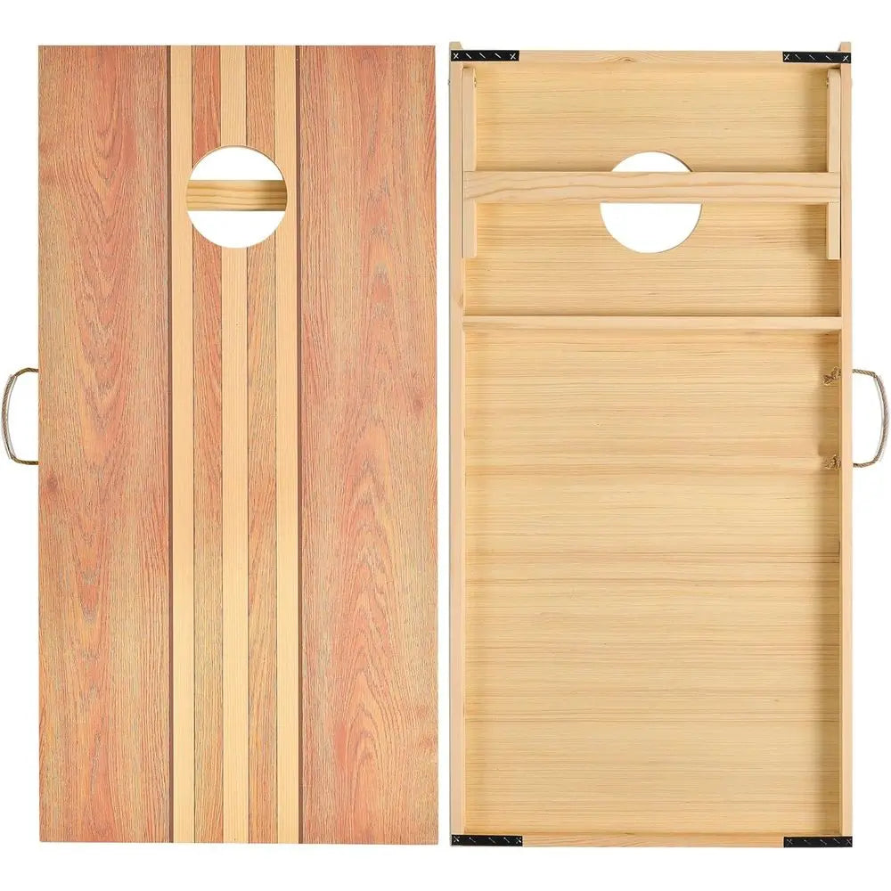 Regulation Cornhole Set (4’ x 2’) – Solid Wood Boards with 8 Bean Bags for Outdoor Play