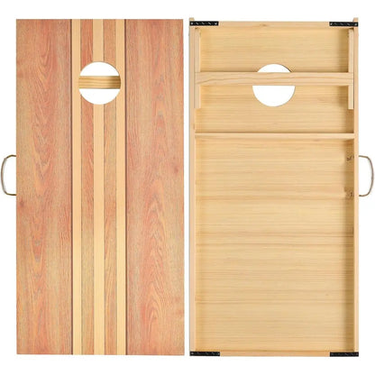 Regulation Cornhole Set (4’ x 2’) – Solid Wood Boards with 8 Bean Bags for Outdoor Play